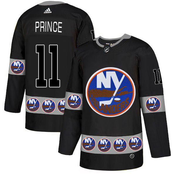 Men New York Islanders #11 Prince Black Adidas Fashion NHL Jersey->customized nhl jersey->Custom Jersey